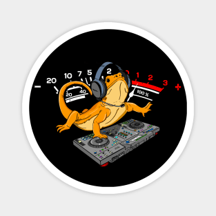 Bearded Dragon DJ Gift Djing VU Meter Level Magnet